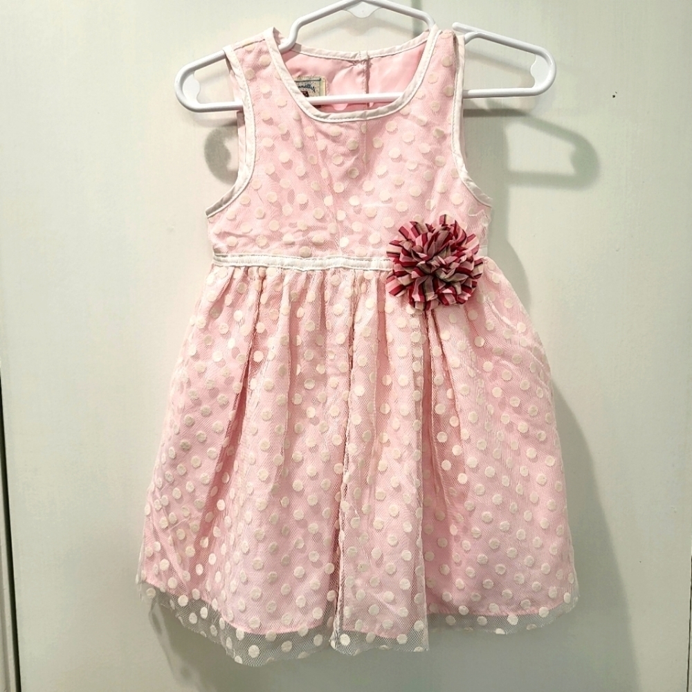 Vintage Marmellata Polka Dot Sleeveless Dress‎ Pink Girl's Size 18 Month